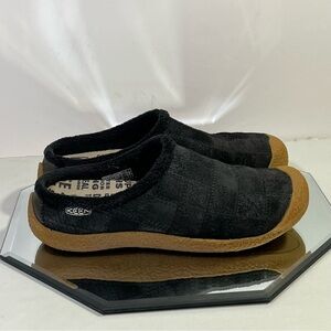Keen Black Slip-On Howser Mules with Brown Soles